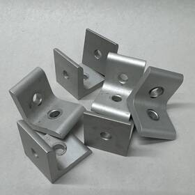 40-4302 80/20 Aluminum Extrusion Inside Corner Bracket 2-bolt Lot Of Seven 7