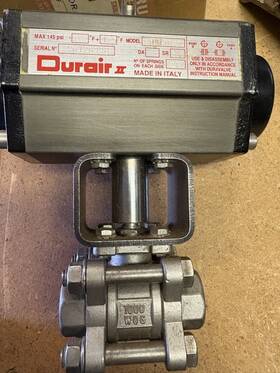 Apo50 Duravalve Inc. Pneumatic Actuator Durair Ii With 1/2 Inch S/s Thrd Valve