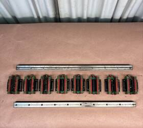 19079z-11j00 Hiwin Lot Of 8 Linear Rail Blocks Hgw25cl Hg25 With 2 Rails 22 1/4 Inch Length 19079z-11j00 Hiwin Lot Of 8 Linear Rail Blocks Hgw25cl Hg25 With 2 Rails 22 1/4 Inch Length