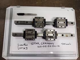 1651-212-213-214-10 Rexroth Bosch Star Linear 25mm X 400l Mm Ball Rail Systems With Carriage 1651-212-213-214-10 Rexroth Bosch Star Linear 25mm X 400l Mm Ball Rail Systems With Carriage