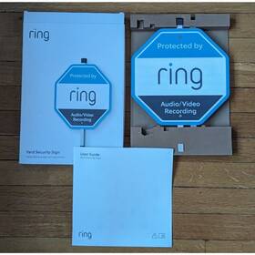 Ring 840268921859 Official Licensed Doorbell Security Yard Sign Parts Or Repair No Stakes
