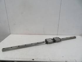 T202130 Thk 741866017589 Lot Of 2 Hsr45 Linear Block Bearing On 55 Inch Rail