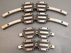Y2y094 Thk Y2y054 Lot Of 4 Curved Linear Guides With 8 Bearing Blocks Y2y093