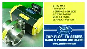 316l-s1120 Top-flo S1219/ Steel Oftbrien Ta Series Ts105 Rack Pinion Actuator With Valves 316l-s1120 Top-flo S1219/ Steel Oftbrien Ta Series Ts105 Rack Pinion Actuator With Valves