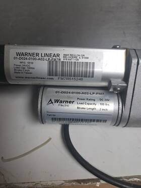 Fm7r515248 Warner Linear Actuator 2 Inch Stroke 100 Pound Capacity
