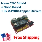 Arduino Nano Cnc Shield 3-AXIS A4988 Stepper Driver Board Package Kit Free Ship. Fixed Price $25.95.