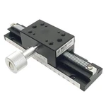 Misumi XLWG100 Manual X-axis Stage, +-40MM Travel, 18MM Pitch, 29.4N Max, M4 M2. Fixed Price $144.00.