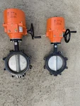 (2) Belimo SY4-24 400NM High Torque W/ 8 Butterfly Valves 24V Nema IP67. Fixed Price $800.00.