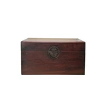 Oriental Plain Surface Brown Natural Wood Small Trunk Chest Box GB272. Fixed Price $302.50.