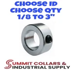 Solid Set Screw Shaft Collars, Zinc 1/8 To 3" Id, You Pick Size And Quantity. Fixed Price $18.73.