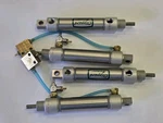 4 Clippard C57 12 1/2 Pneumatic Air Cylinders Double Acting Stainless W Valves. Fixed Price $50.00.