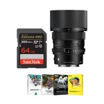 Sigma 65MM F2 Dg Black Lens For Sony Mount, Software, 64GB Memory Kit. Fixed Price $828.00.