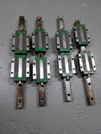 Lot Of 8 Hiwin HG25 Linear Blocks Bearings With 4 Rails. Fixed Price $280.00.