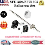 2X Ballscrew SFU1605/SFU1204 250-1550MM+BF/BK10+6.35*8MM Coupler+housing Cnc Set. Fixed Price $129.80.