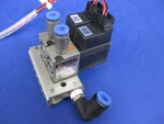 Smc VZ110 Solenoid Manifold Assembly, With 2 Valves, Used. Fixed Price $37.50.