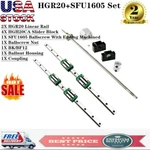 Linear Guide Rail HGR20 2PCS L300MM 1700MM+ 1PCS SFU1605 Ballscrew BK/BF12 Cnc. Fixed Price $123.20.
