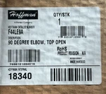 Hoffman F44LE9A # 18340 X 4"- 90 Degree Elbow, Top Open, New. Fixed Price $57.50.