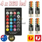 4 X T10 Remote Control Rgb Led Parker Number Plate Interior Dash Car Light Bulbs. Fixed Price $21.67.