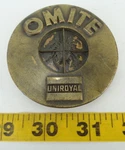 Vintage Uniroyal Omite Round Belt Buckle Indiana Metal Craft Pesticide Chemical. Fixed Price $24.99.