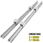 2X 650-2200MM Linear Rail Fully Supported Shaft Rod With 4X SBR20UU Block. Fixed Price $41.99.
