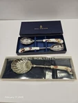 3 Royal Worcester Sheffield England 1 Shell Serving & 2 Salad Spoon Boxs Nice. Fixed Price $9.00.