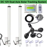 Lcd Dual Axis Solar Tracking Tracker Kit W/ 18" Linear Actuator Anemometer Do. Fixed Price $199.99.